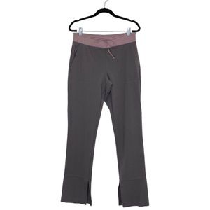 Athleta Hermosa Ponte Pants Semi-fitted Mid-rise with Split Hem Grey/Purple Sz S